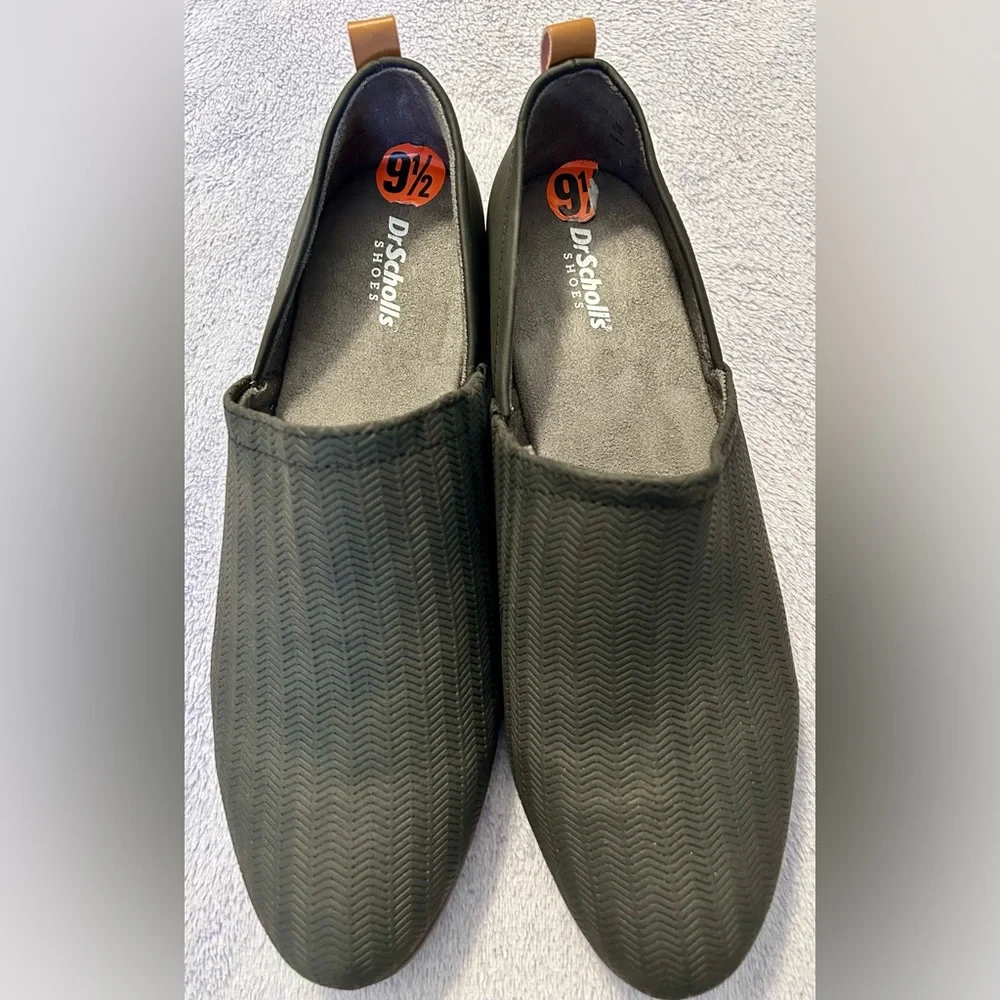 Dr. Scholl's Olive Green Chevron Slip-On Flats - Picture 5 of 8